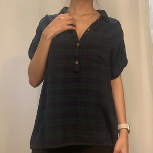 Blue & green flannel shirt